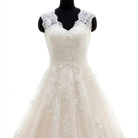 CocoMelody Dresses & Skirts - A- Line Court Train Tulle and Lace Wedding Dress